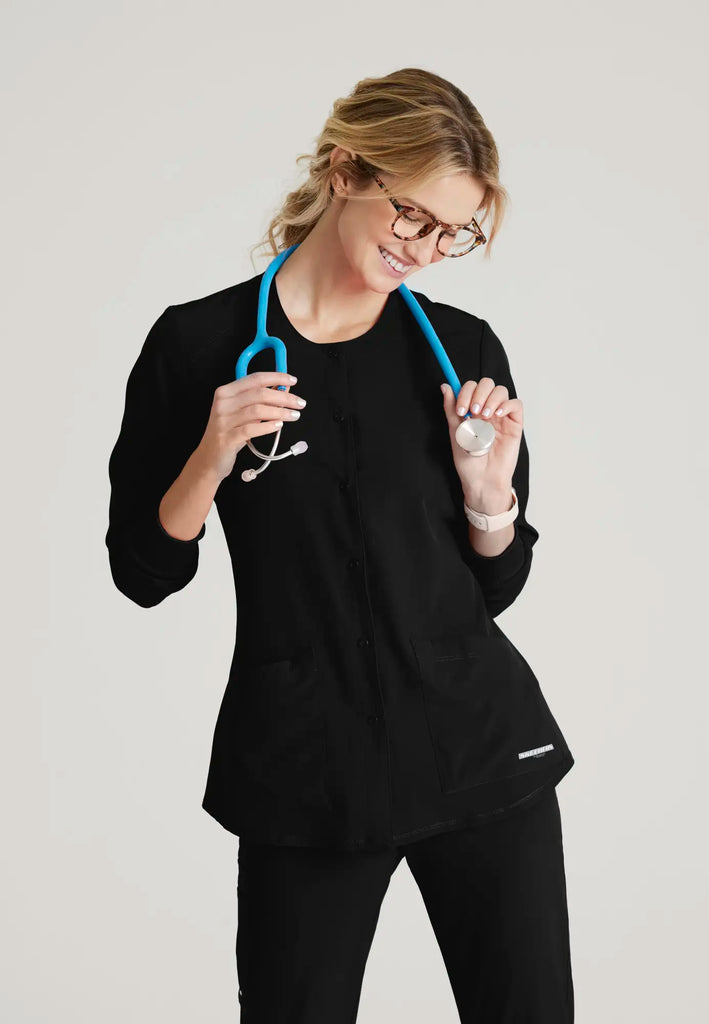 Barco Scrubs Women's Stability Warm-Up Black | scrub-supply.com