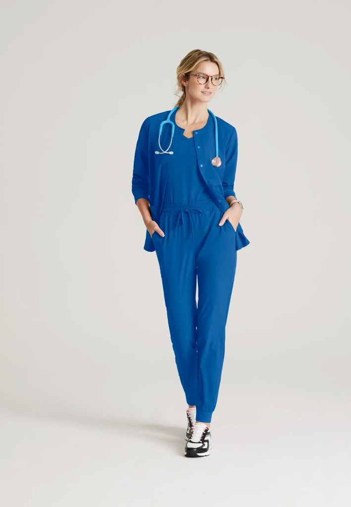 Barco Scrubs Women's Stability Warm-Up New Royal | scrub-supply.com