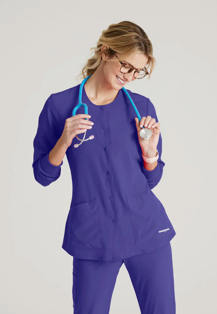 Barco Scrubs Women's Stability Warm-Up New Grape | scrub-supply.com