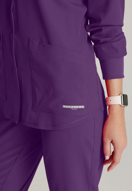 Skechers by Barco Scrubs Women's Stability Warm-Up Eggplant | scrub-supply.com