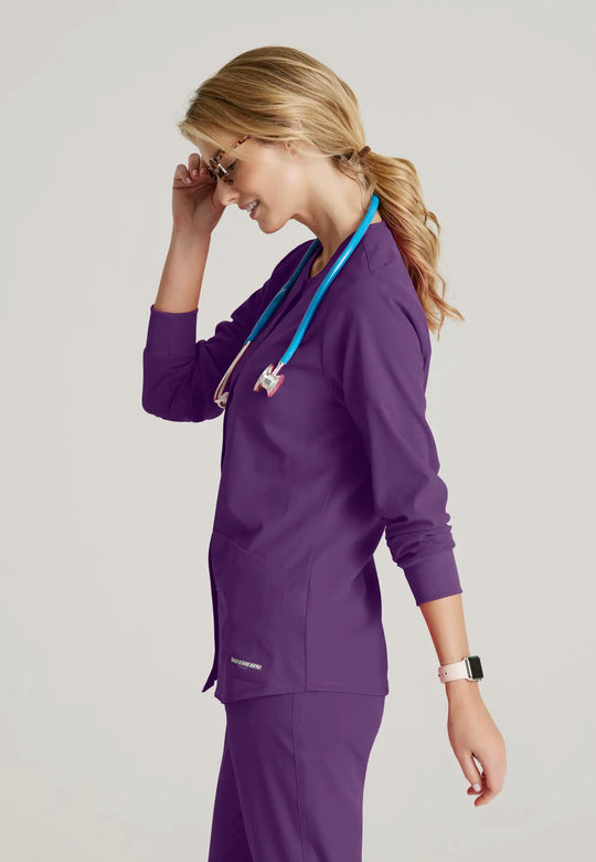 Skechers by Barco Scrubs Women's Stability Warm-Up Eggplant | scrub-supply.com