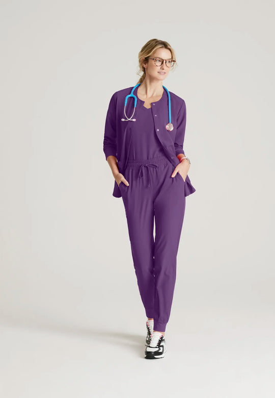 Skechers by Barco Scrubs Women's Stability Warm-Up Eggplant | scrub-supply.com