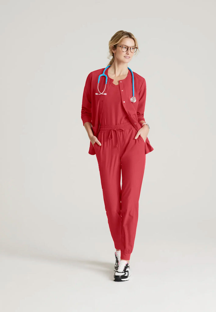 Barco Scrubs Women's Stability Warm-Up True Red | scrub-supply.com