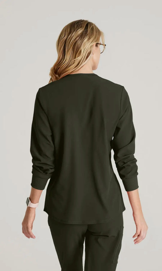 Skechers by Barco Scrubs Women's Stability Warm-Up Olive | scrub-supply.com