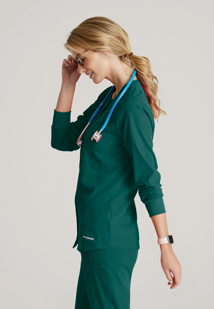 Barco Scrubs Women's Stability Warm-Up Hunter Green | scrub-supply.com