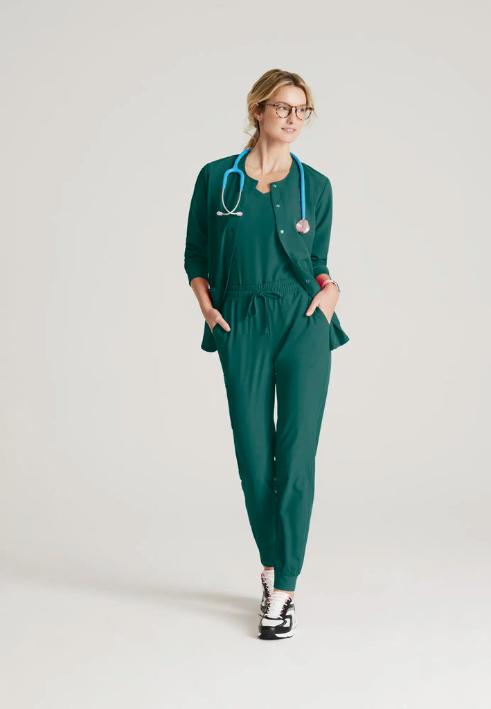 Barco Scrubs Women's Stability Warm-Up Hunter Green | scrub-supply.com