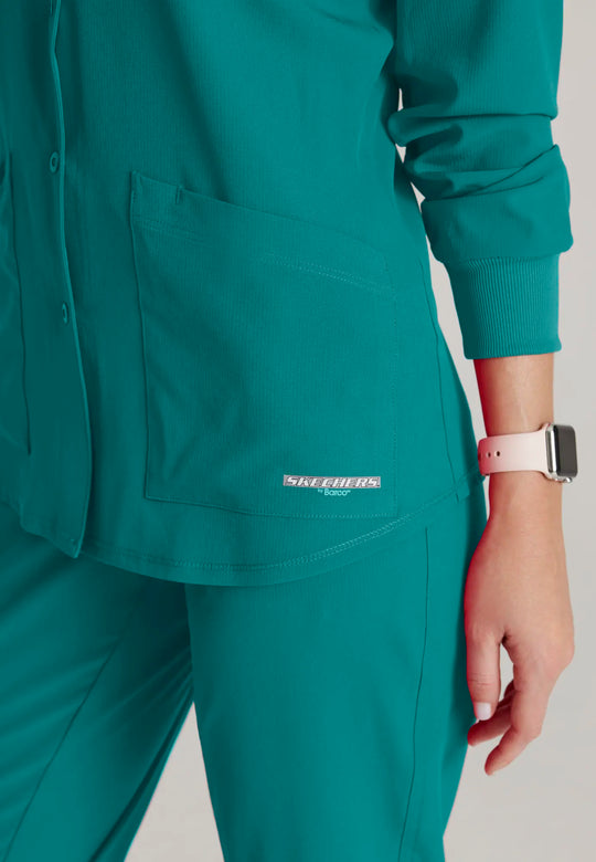 Skechers by Barco Scrubs Women's Stability Warm-Up Teal | scrub-supply.com
