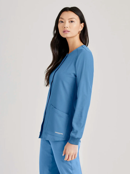 Barco Scrubs Women's Stability Warm-Up Ceil Blue | scrub-supply.com