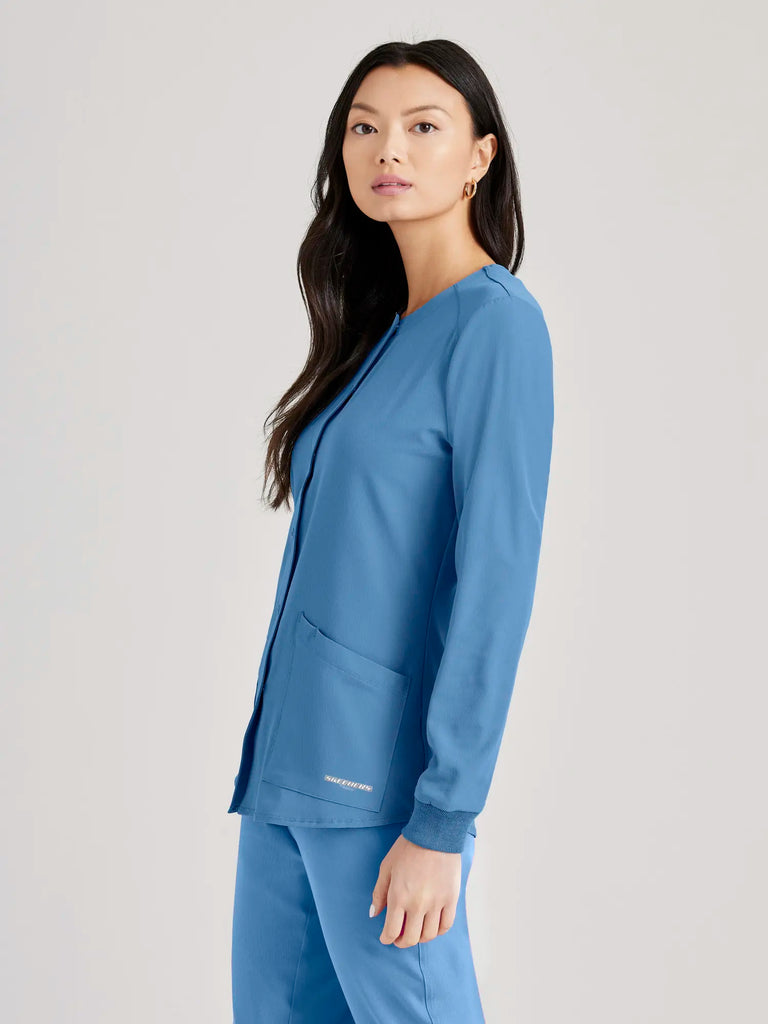 Barco Scrubs Women's Stability Warm-Up Ceil Blue | scrub-supply.com