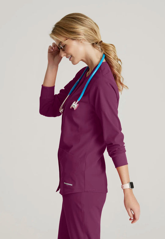 Skechers by Barco Scrubs Women's Stability Warm-Up Wine | scrub-supply.com