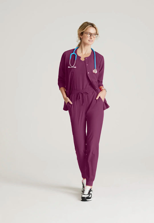 Skechers by Barco Scrubs Women's Stability Warm-Up Wine | scrub-supply.com