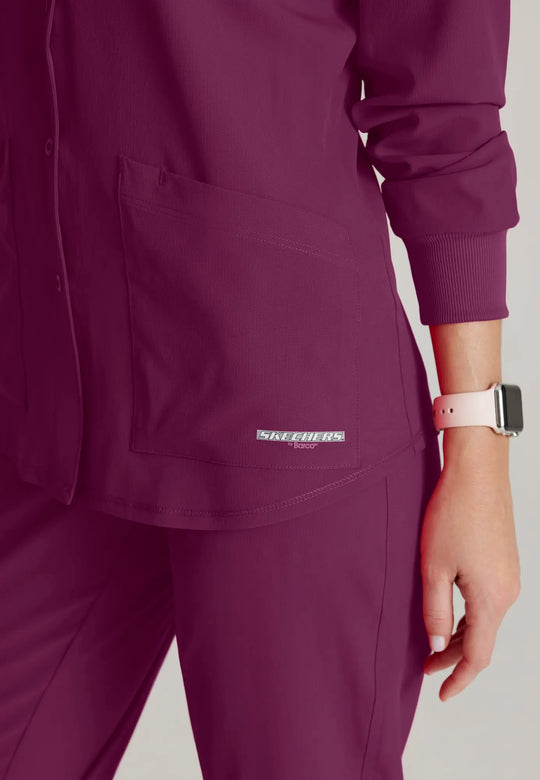 Skechers by Barco Scrubs Women's Stability Warm-Up Wine | scrub-supply.com