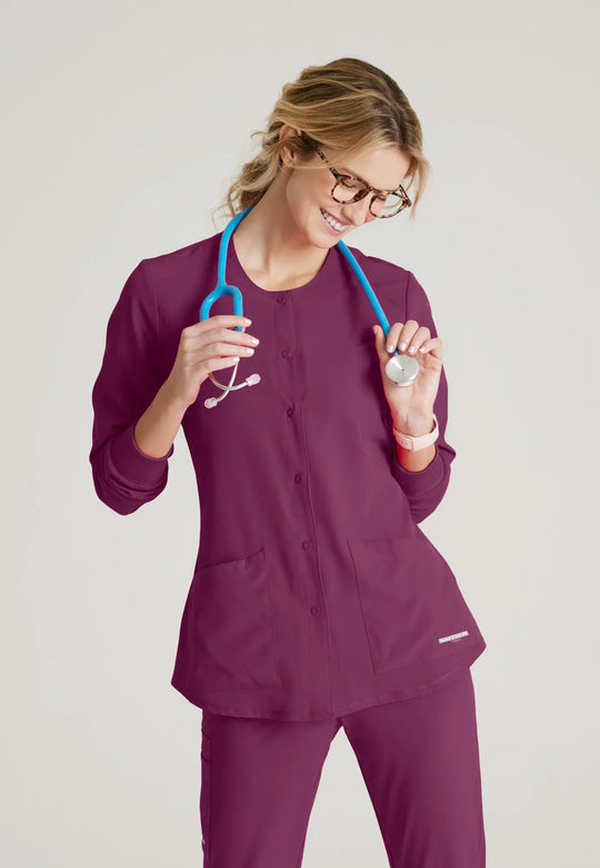 Skechers by Barco Scrubs Women's Stability Warm-Up Wine | scrub-supply.com