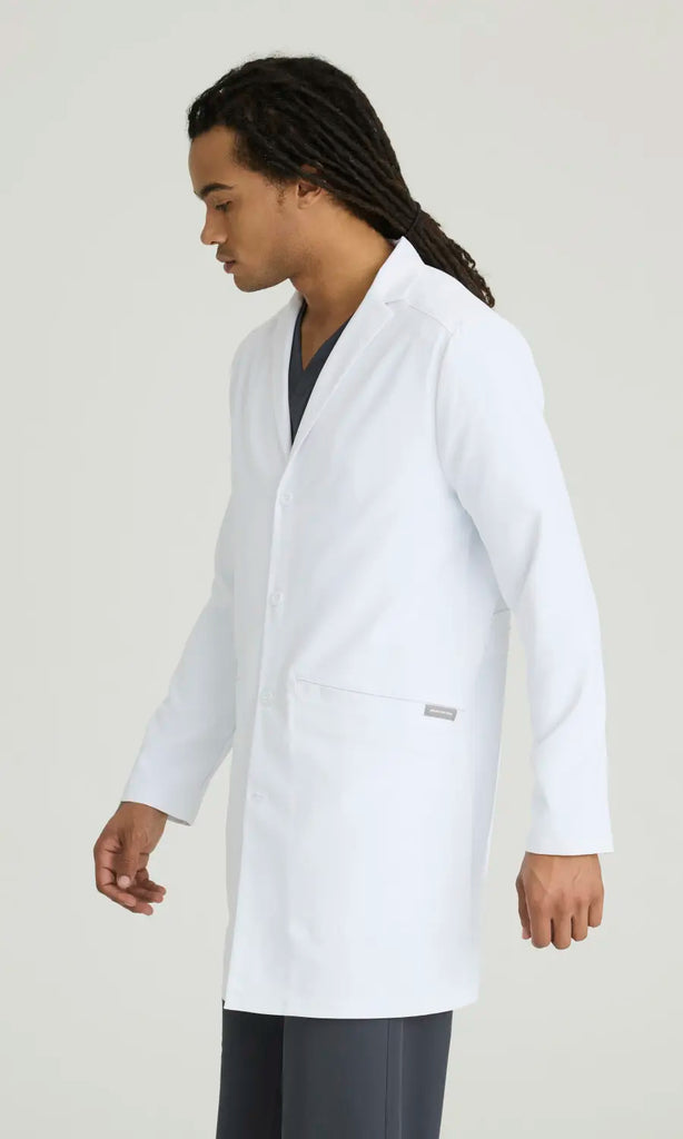 Skechers by Barco Scrubs Men's Emerge Lab Coat White | scrub-supply.com