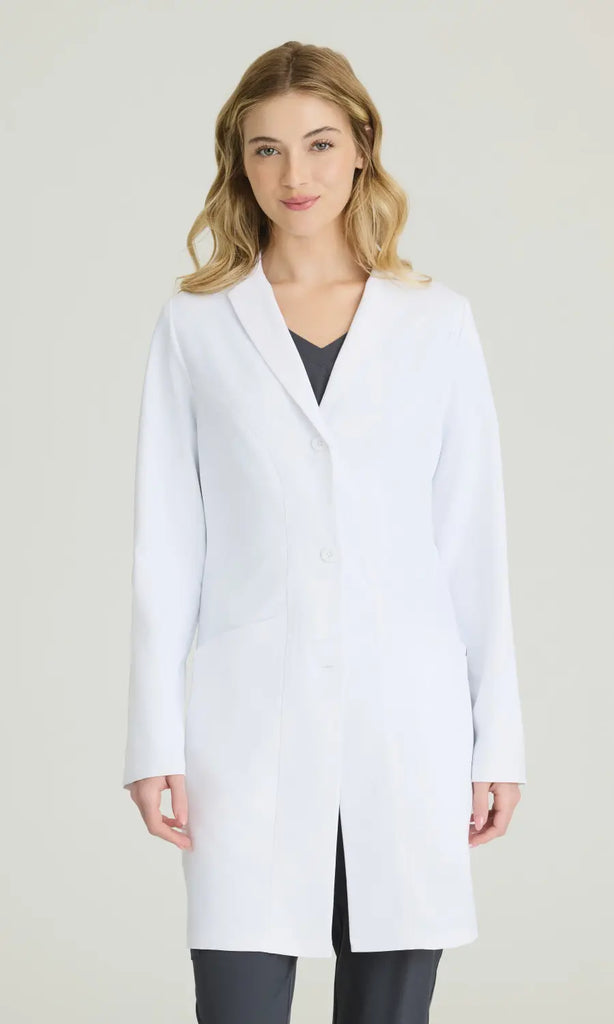 Skechers by Barco Scrubs Women's Flourish Lab Coat White | scrub-supply.com