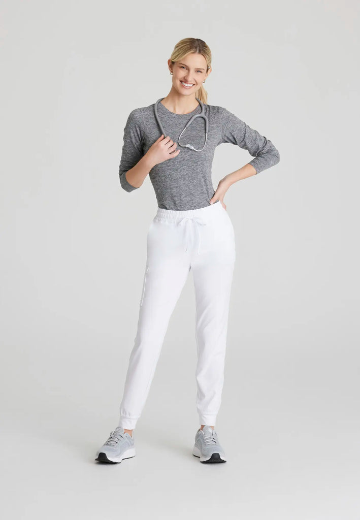 Barco Scrubs Women's Theory Jogger White | scrub-supply.com