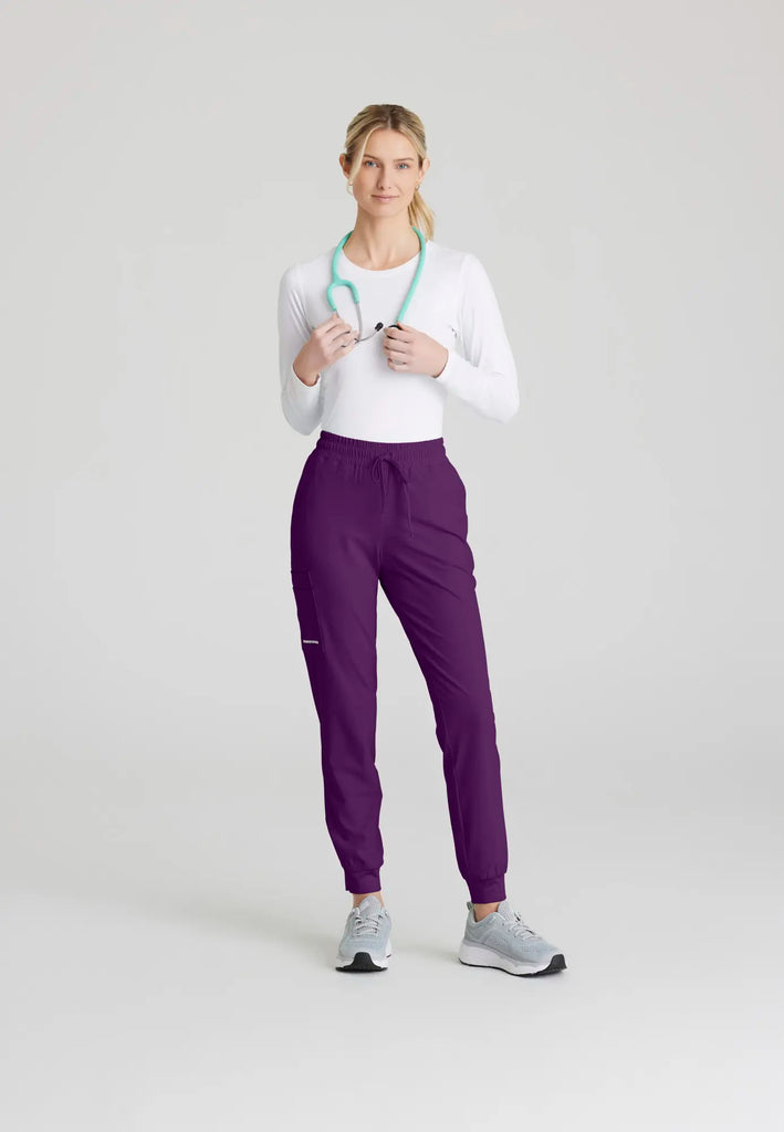 Barco Scrubs Women's Theory Jogger Eggplant | scrub-supply.com