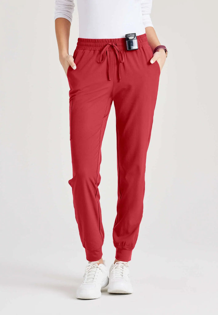 Barco Scrubs Women's Theory Jogger True Red | scrub-supply.com