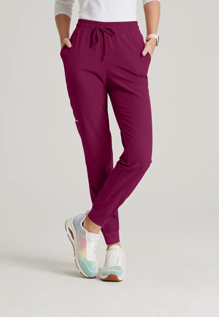 Barco Scrubs Women's Theory Jogger Wine | scrub-supply.com