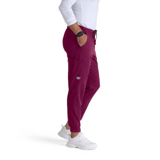 Skechers by Barco Scrubs Men's Structure Jogger Wine | scrub-supply.com