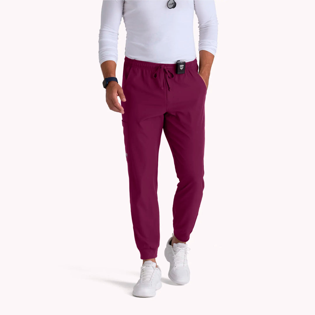 Skechers by Barco Scrubs Men's Structure Jogger Wine | scrub-supply.com