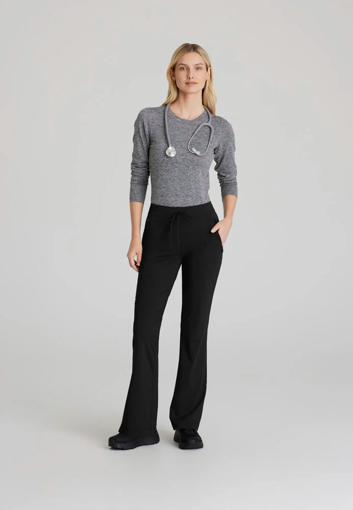 Barco Scrubs Women's Glide Knit Flare Pant Black | scrub-supply.com