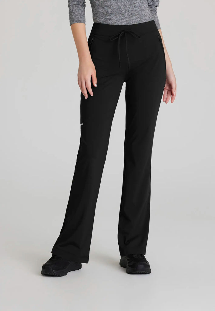 Barco Scrubs Women's Glide Knit Flare Pant Black | scrub-supply.com