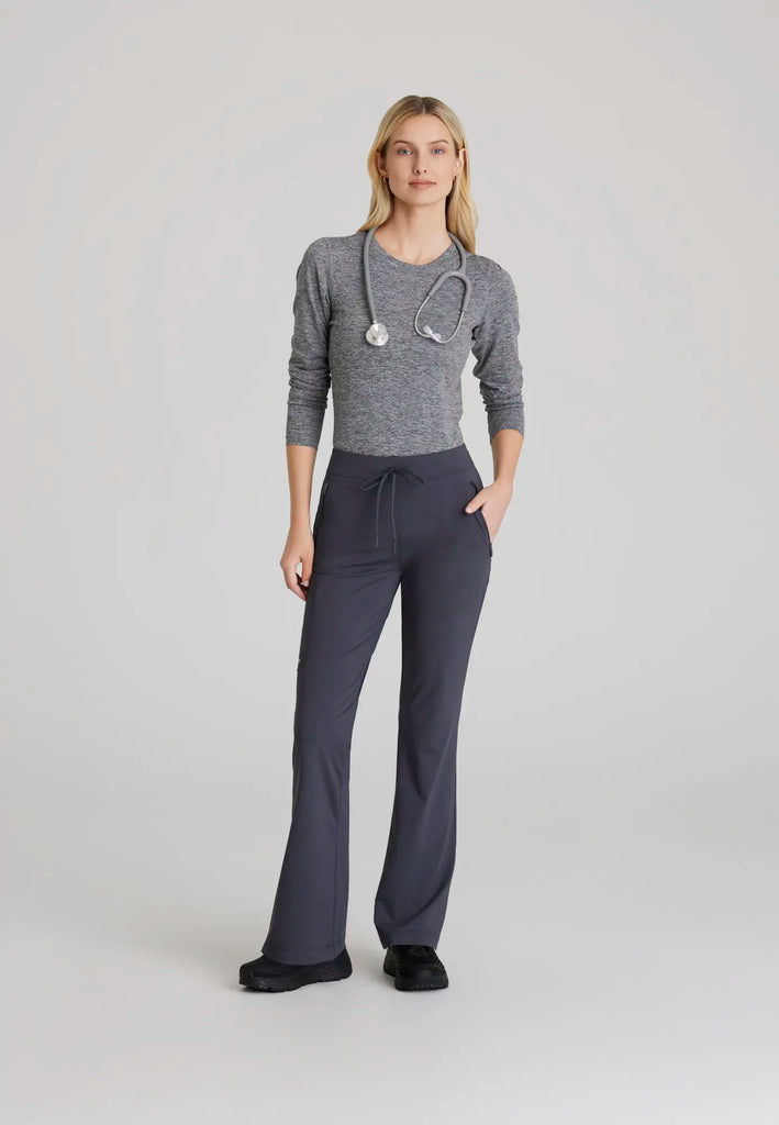 Barco Scrubs Women's Glide Knit Flare Pant Pewter | scrub-supply.com