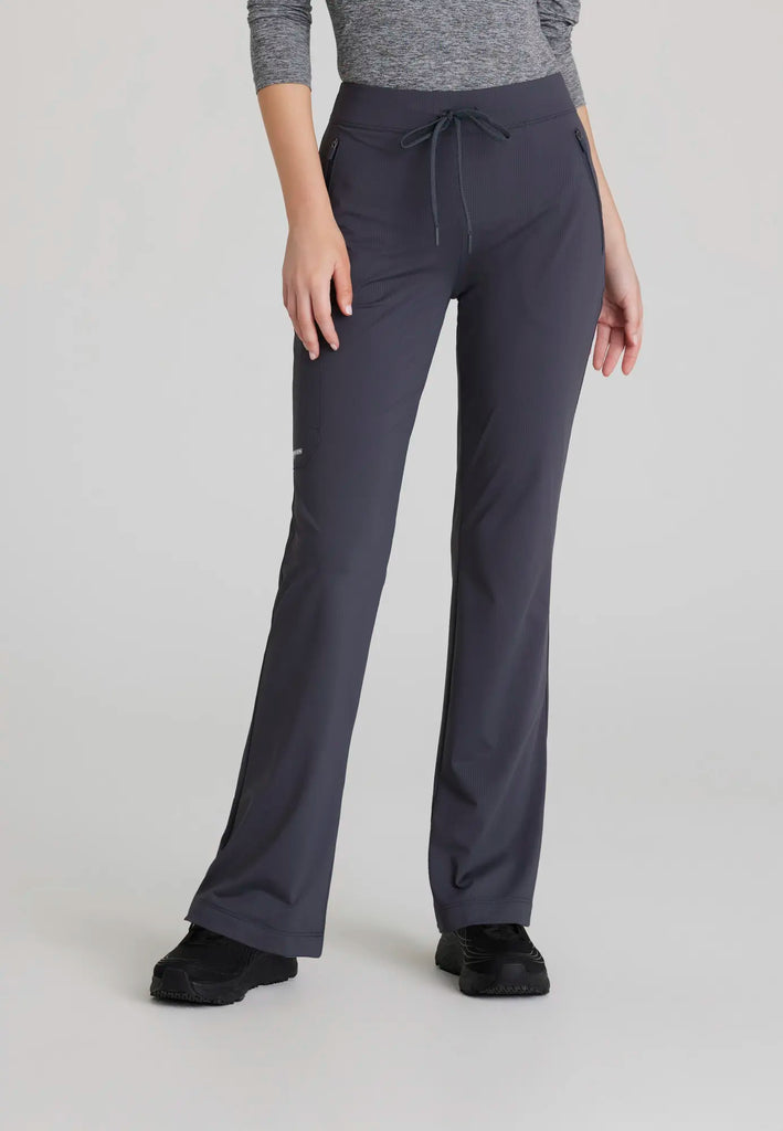 Barco Scrubs Women's Glide Knit Flare Pant Pewter | scrub-supply.com