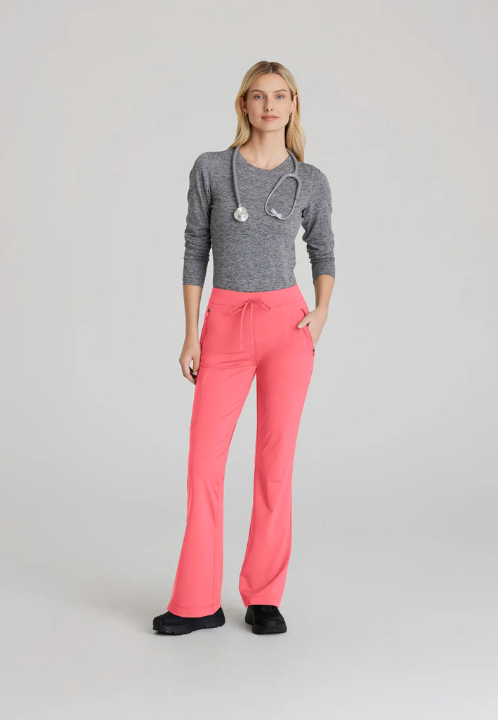 Barco Scrubs Women's Glide Knit Flare Pant Punch Pink | scrub-supply.com