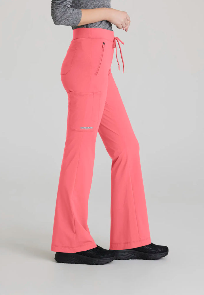 Barco Scrubs Women's Glide Knit Flare Pant Punch Pink | scrub-supply.com