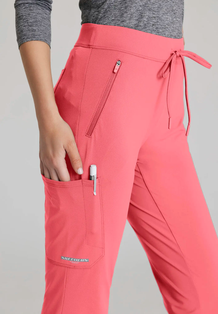 Barco Scrubs Women's Glide Knit Flare Pant Punch Pink | scrub-supply.com