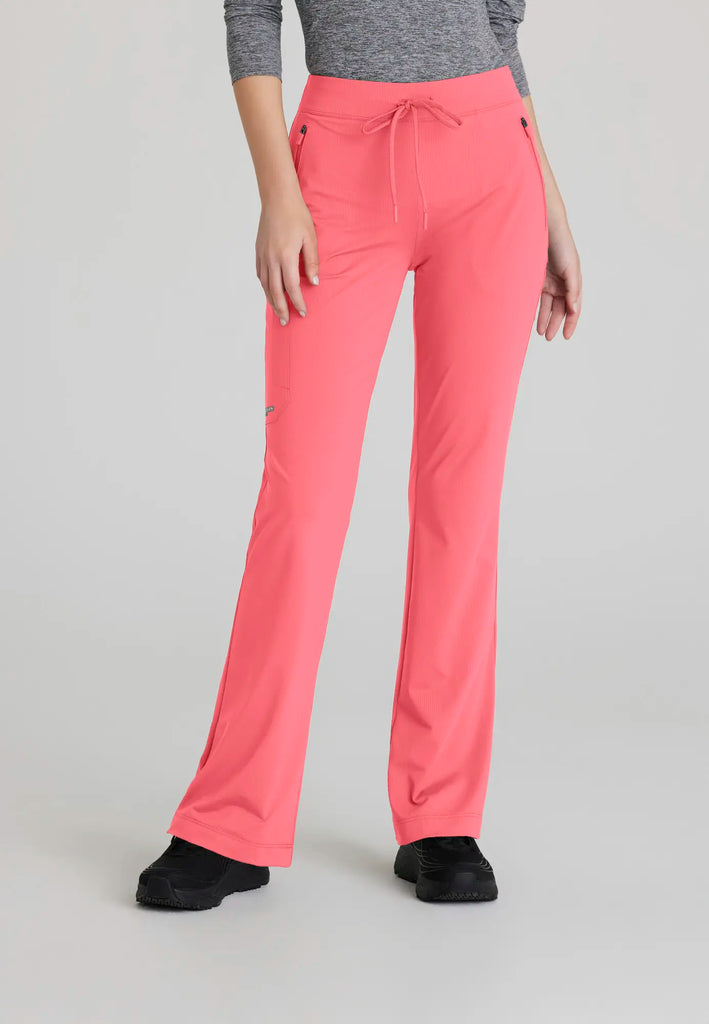 Barco Scrubs Women's Glide Knit Flare Pant Punch Pink | scrub-supply.com