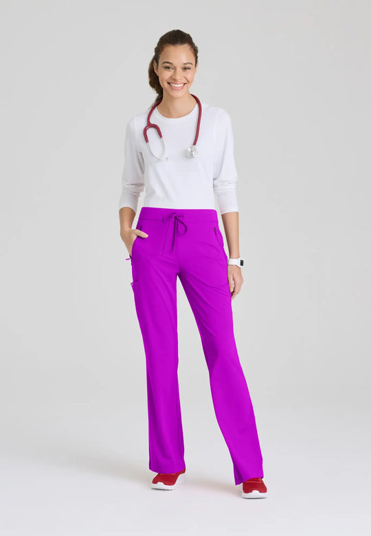 Skechers by Barco Scrubs Women's Glide Knit Flare Pant Violet Burst | scrub-supply.com