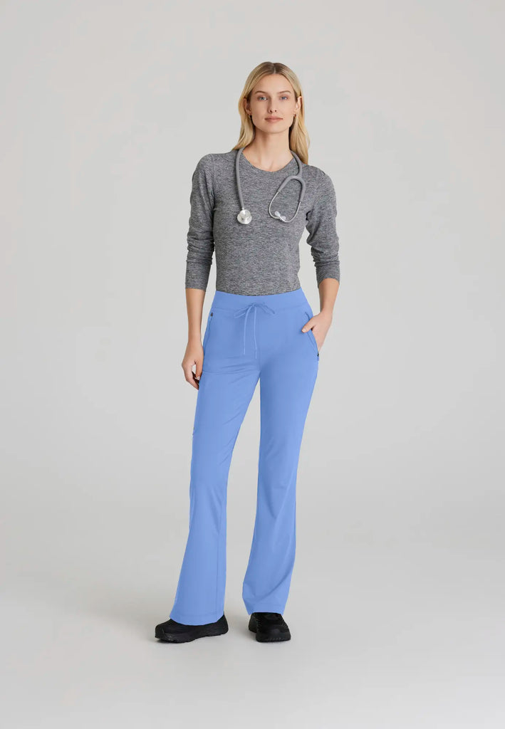 Barco Scrubs Women's Glide Knit Flare Pant Ceil Blue | scrub-supply.com