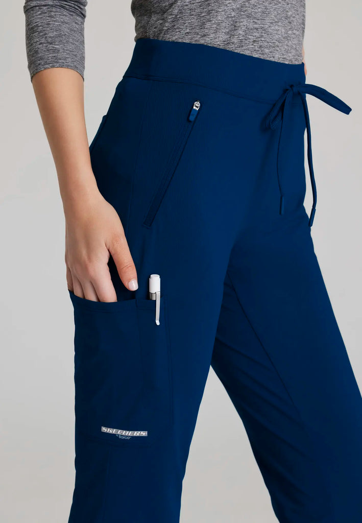 Barco Scrubs Women's Glide Knit Flare Pant Navy | scrub-supply.com