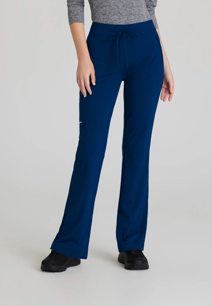 Barco Scrubs Women's Glide Knit Flare Pant Navy | scrub-supply.com