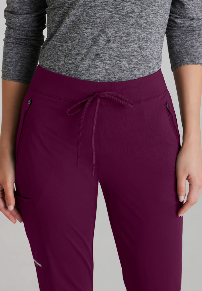 Skechers by Barco Scrubs Women's Glide Knit Flare Pant Wine | scrub-supply.com