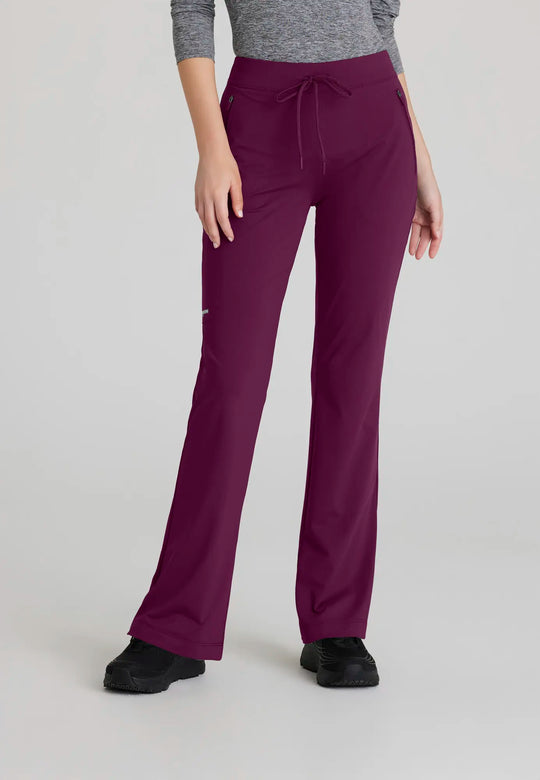 Skechers by Barco Scrubs Women's Glide Knit Flare Pant Wine | scrub-supply.com