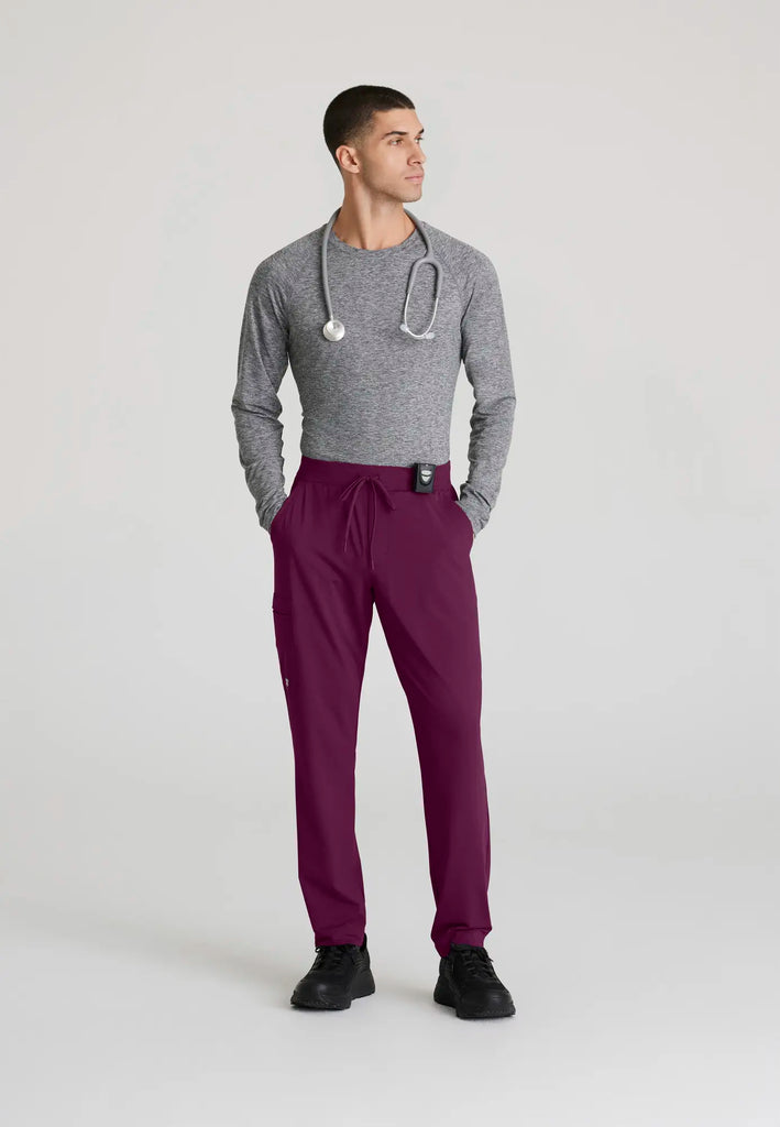 Skechers by Barco Scrubs Men's Rebound Knit Pant Wine | scrub-supply.com