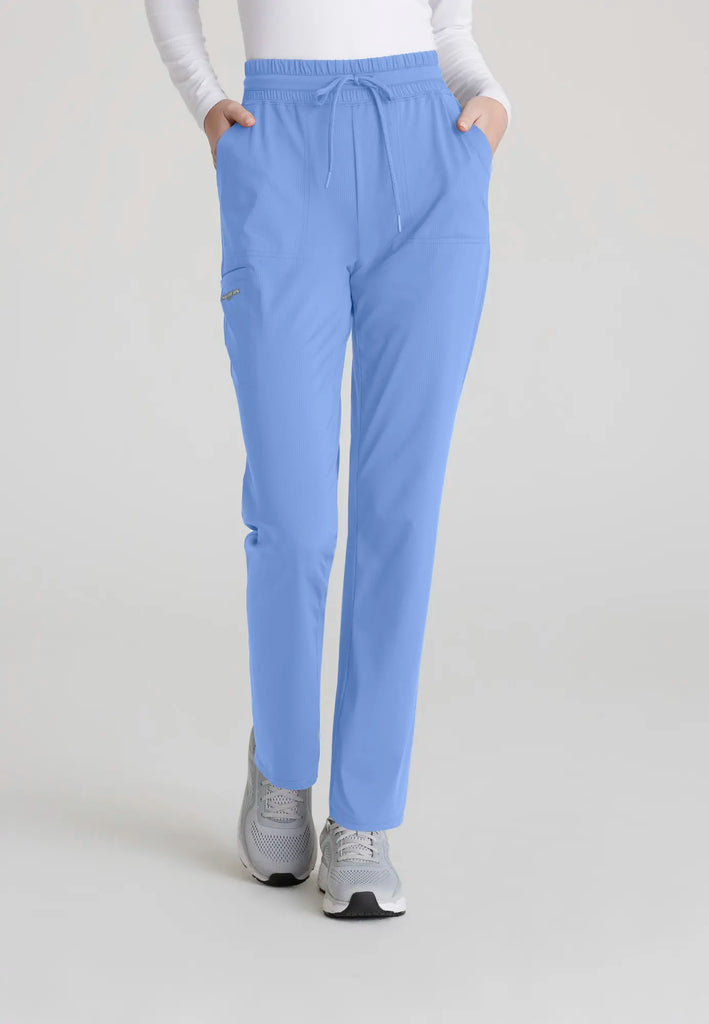 Barco Scrubs Women's Reach Knit Pant Ceil Blue | scrub-supply.com