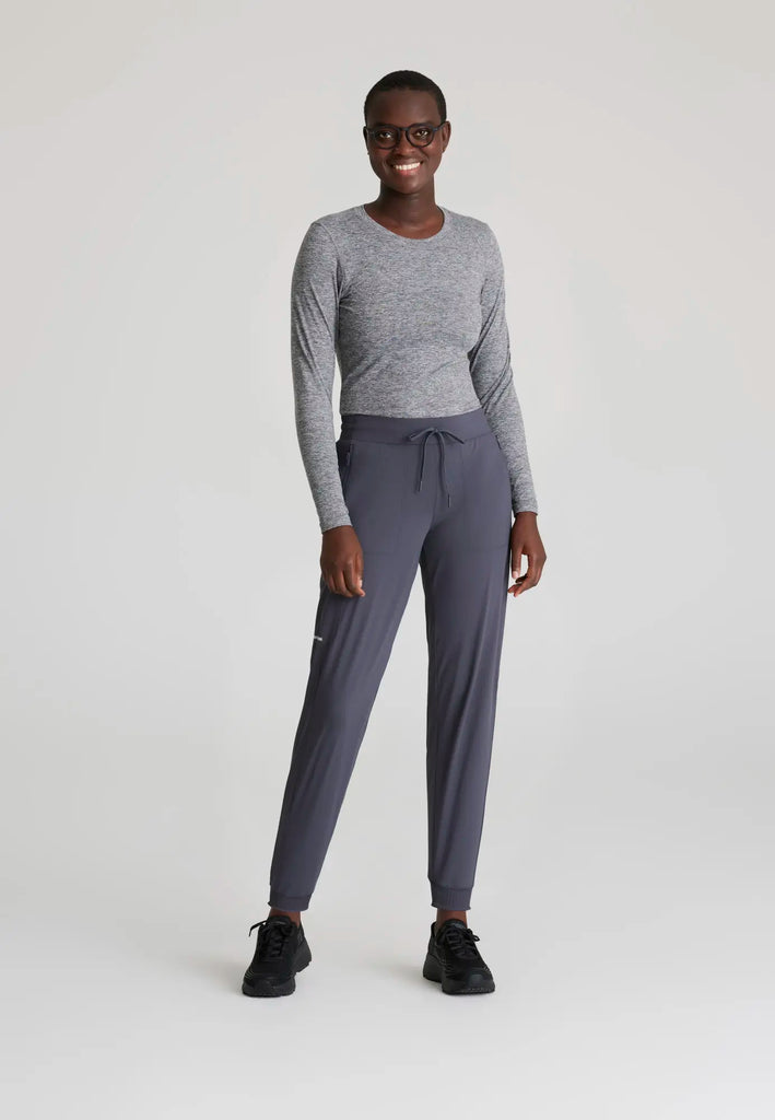 Barco Scrubs Women's Pace Knit Jogger Pewter | scrub-supply.com