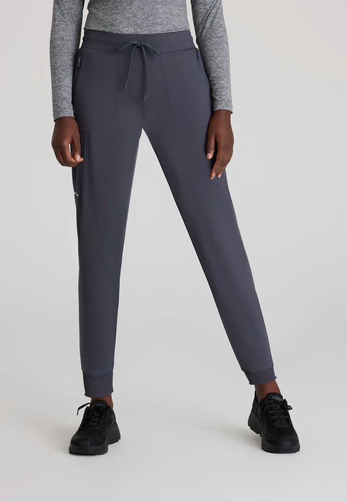 Barco Scrubs Women's Pace Knit Jogger Pewter | scrub-supply.com