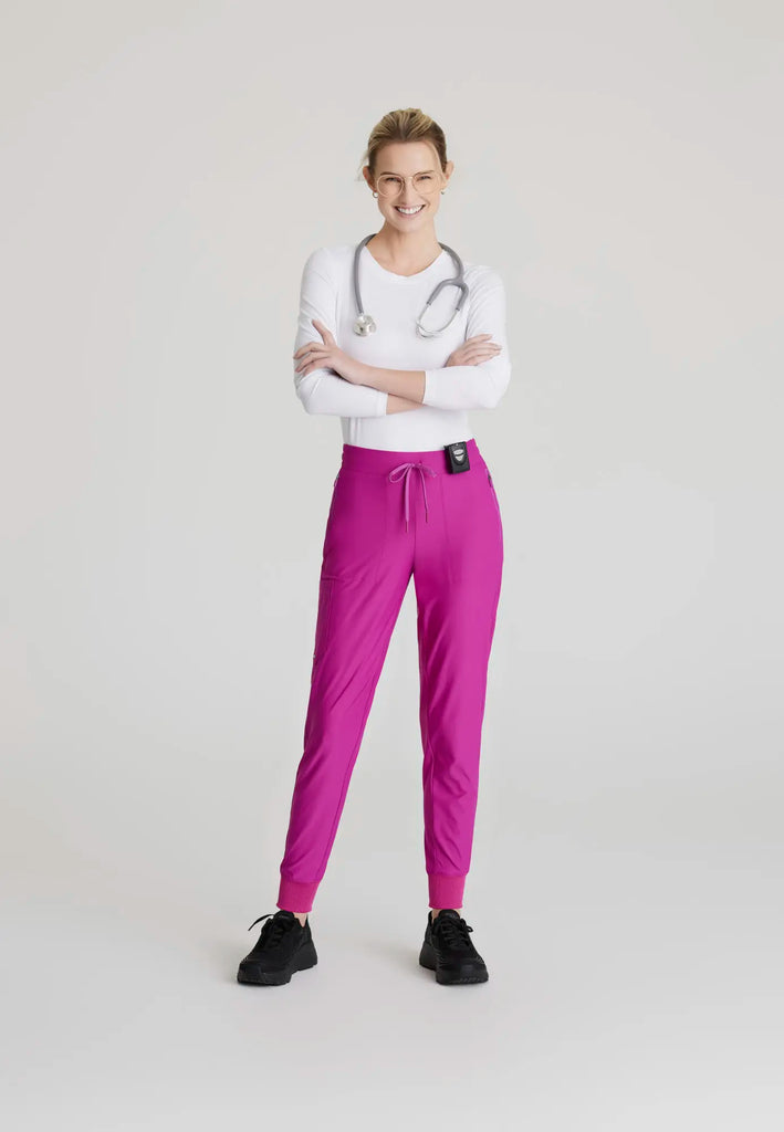 Barco Scrubs Women's Pace Knit Jogger Deep Magenta | scrub-supply.com