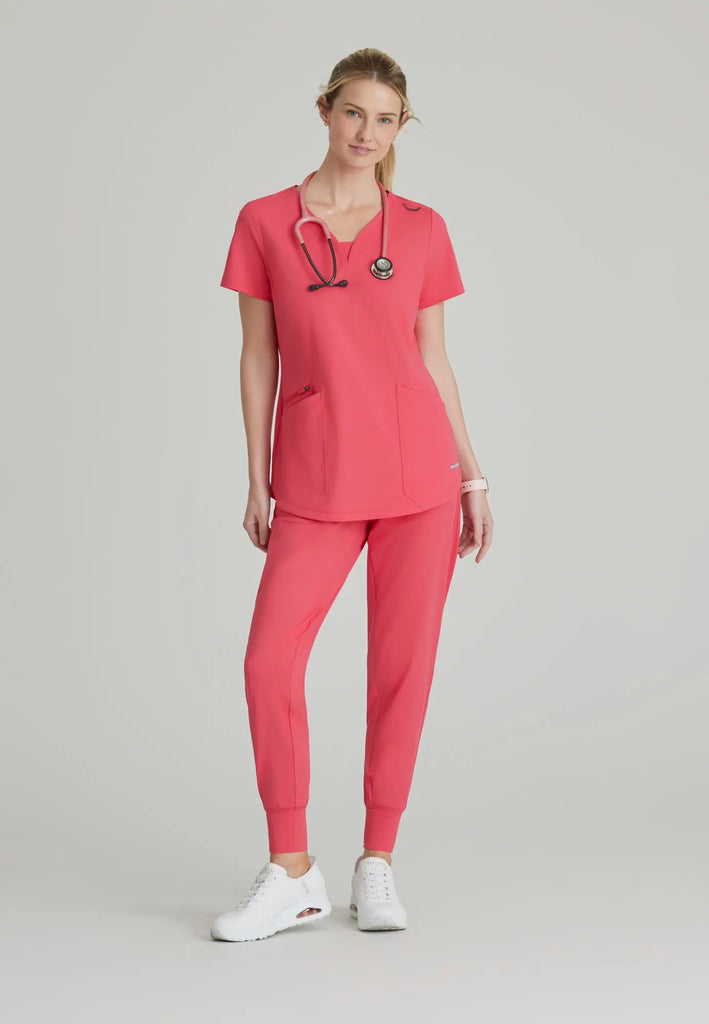 Barco Scrubs Women's Pace Knit Jogger Punch Pink | scrub-supply.com