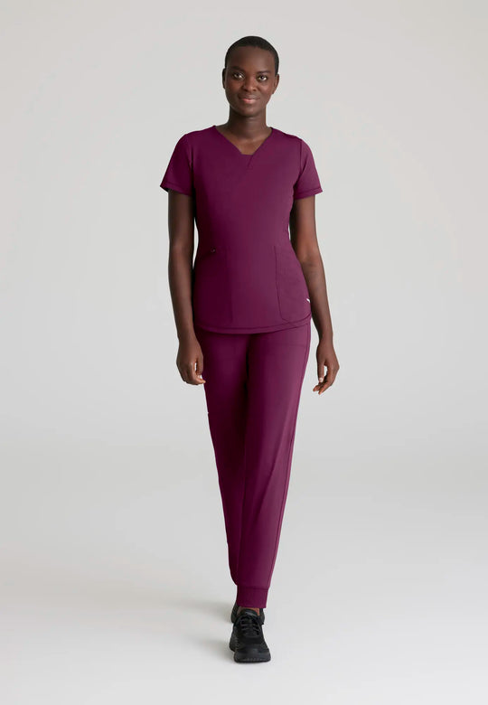 Skechers by Barco Scrubs Women's Pace Knit Jogger Wine | scrub-supply.com