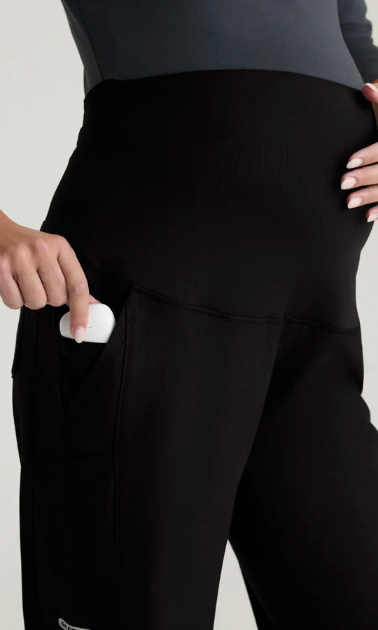 Skechers by Barco Scrubs Nurture Maternity Pant Black | scrub-supply.com