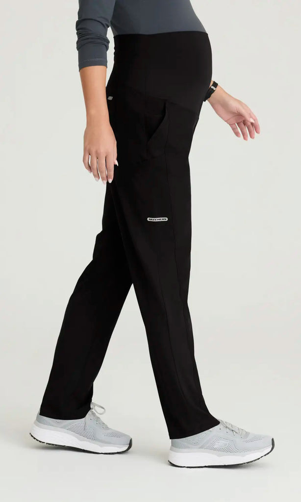 Skechers by Barco Scrubs Nurture Maternity Pant Black | scrub-supply.com