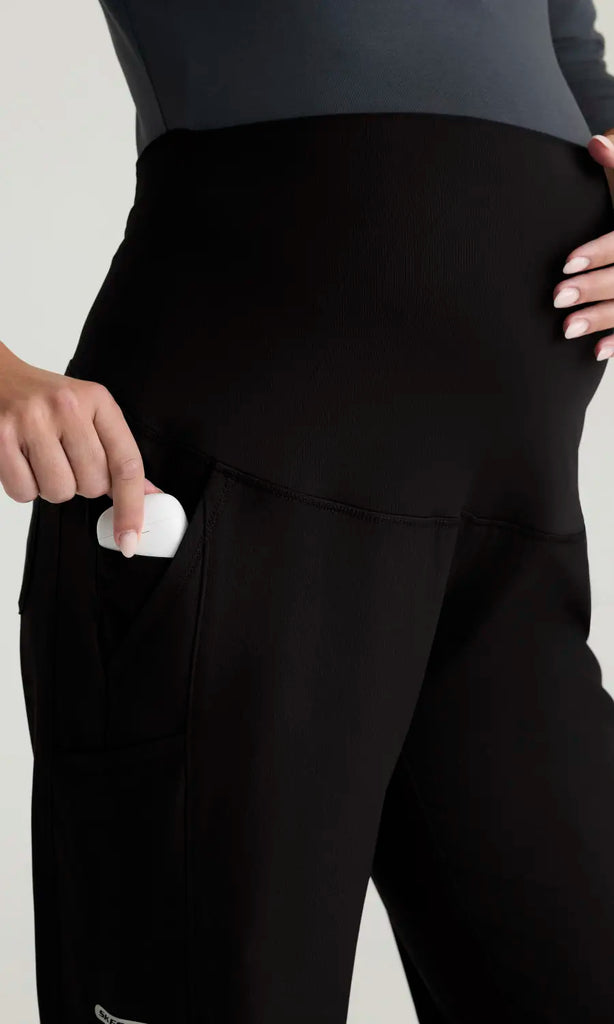 Skechers by Barco Scrubs Nurture Maternity Pant Black | scrub-supply.com