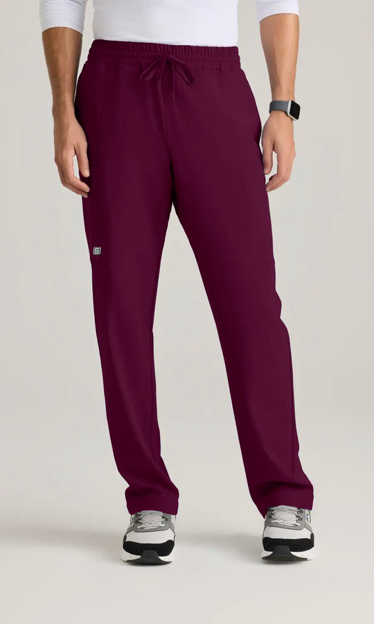Skechers by Barco Scrubs Men's Compass Pant Wine | scrub-supply.com